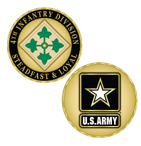 Army Star w 4th ID Challenge Coin