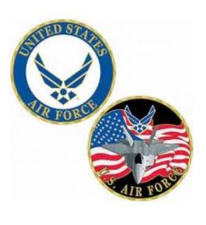 U.S. Air Force Coin w US Flag & Jet