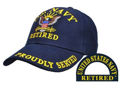 US Navy Retired Proudly Served Cap
