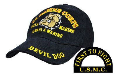 US Marine Corps Devil Dog, Once A Marine Cap