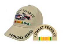 Vietnam Combat Veteran Cap - Khaki