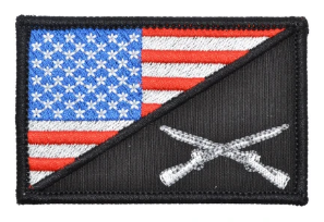 US Flag w Infantry Cross Rifle Velcro Patch