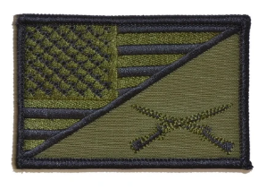 US Flag w Infantry Cross Rifle Velcro Patch