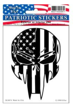 Sniper Skull Decal - Black White Flag