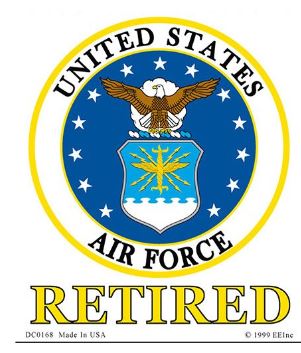 US Air Force Retired Clear Vinyl Decal