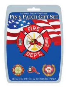 Fire Dept. Pin &  Patch Gift Set