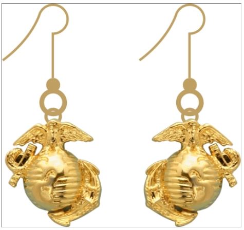 Marine EGA Drop Earrings