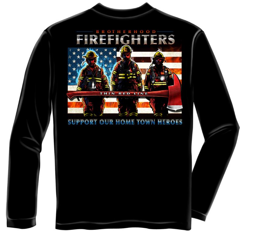 Thin Red Line Brotherhood Firefighter Axe T-Shirt
