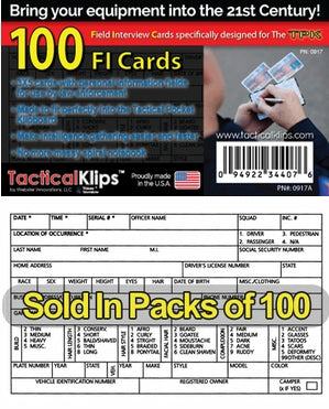 Field Interview Cards