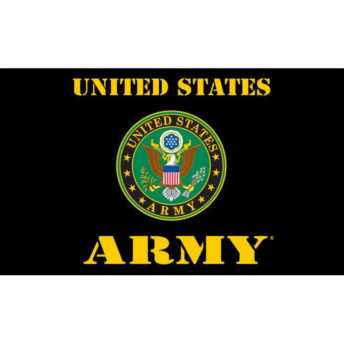US Army Flag Classic Logo - Black 3' x 5'