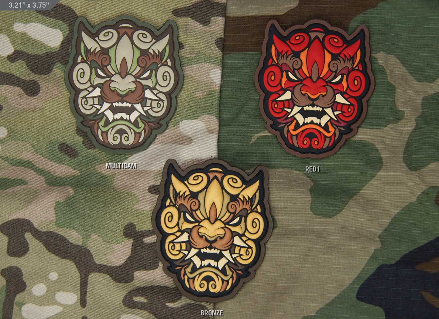 Foo Dog Head 1 PVC Morale Patch