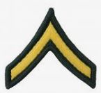 Army Chevrons - Green w Gold (Male) PAIR