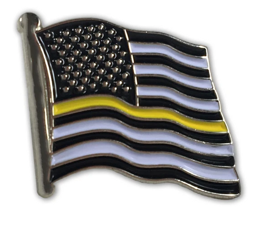Thin Yellow Line US Flag Pin