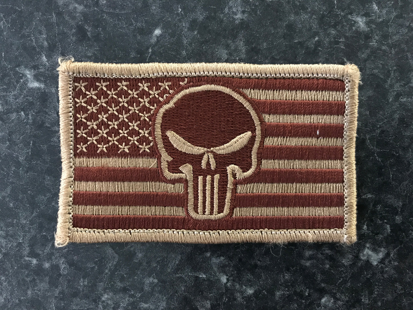 PSkull on US Flag Velcro Patch