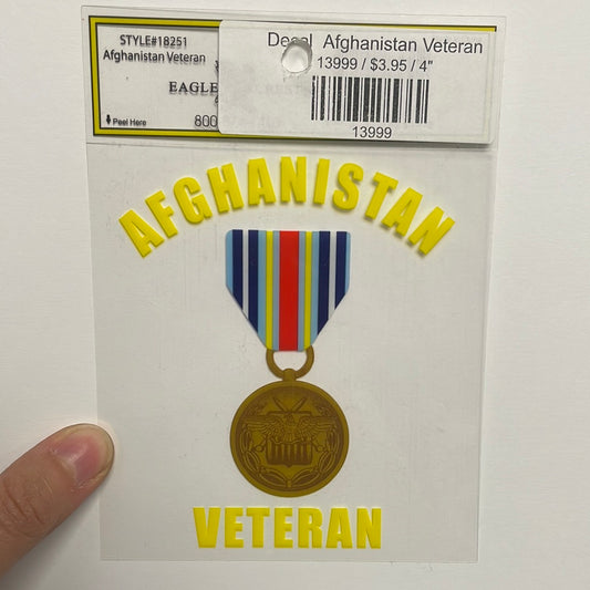 Decal Afghanistan Veteran w Medal