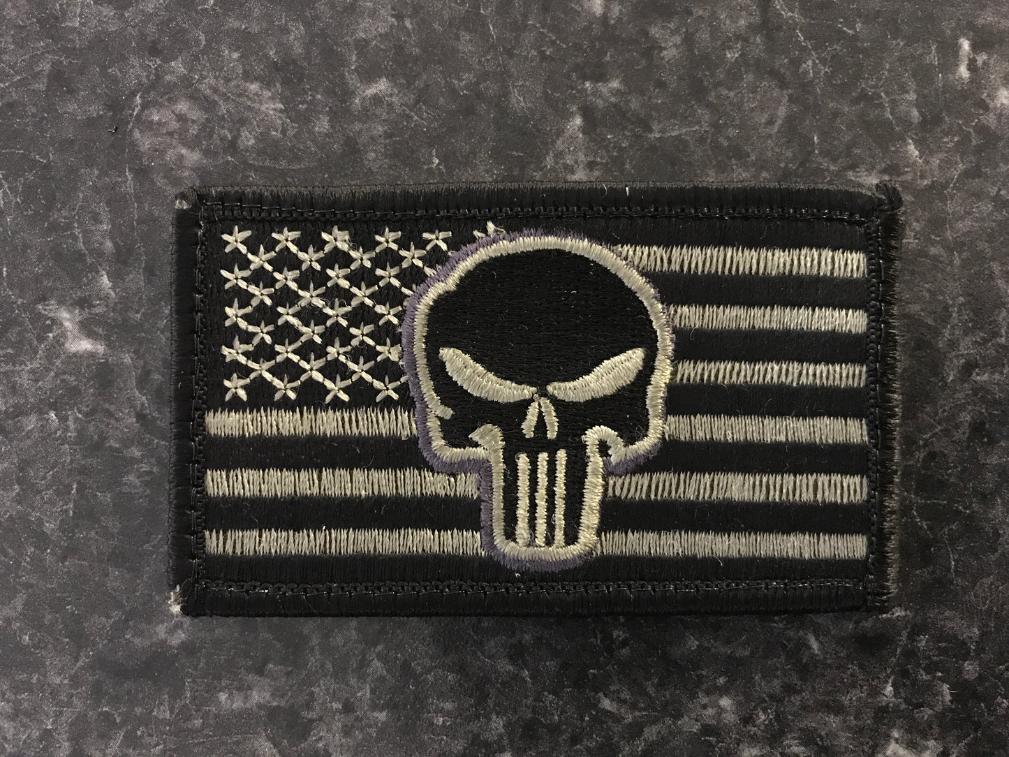 PSkull on US Flag Velcro Patch