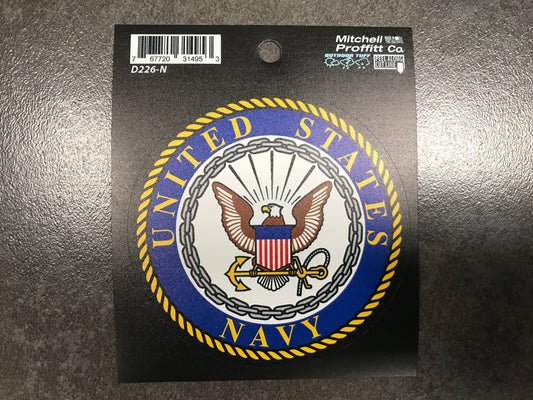 U.S. Navy Round Outdoor Tough Decal