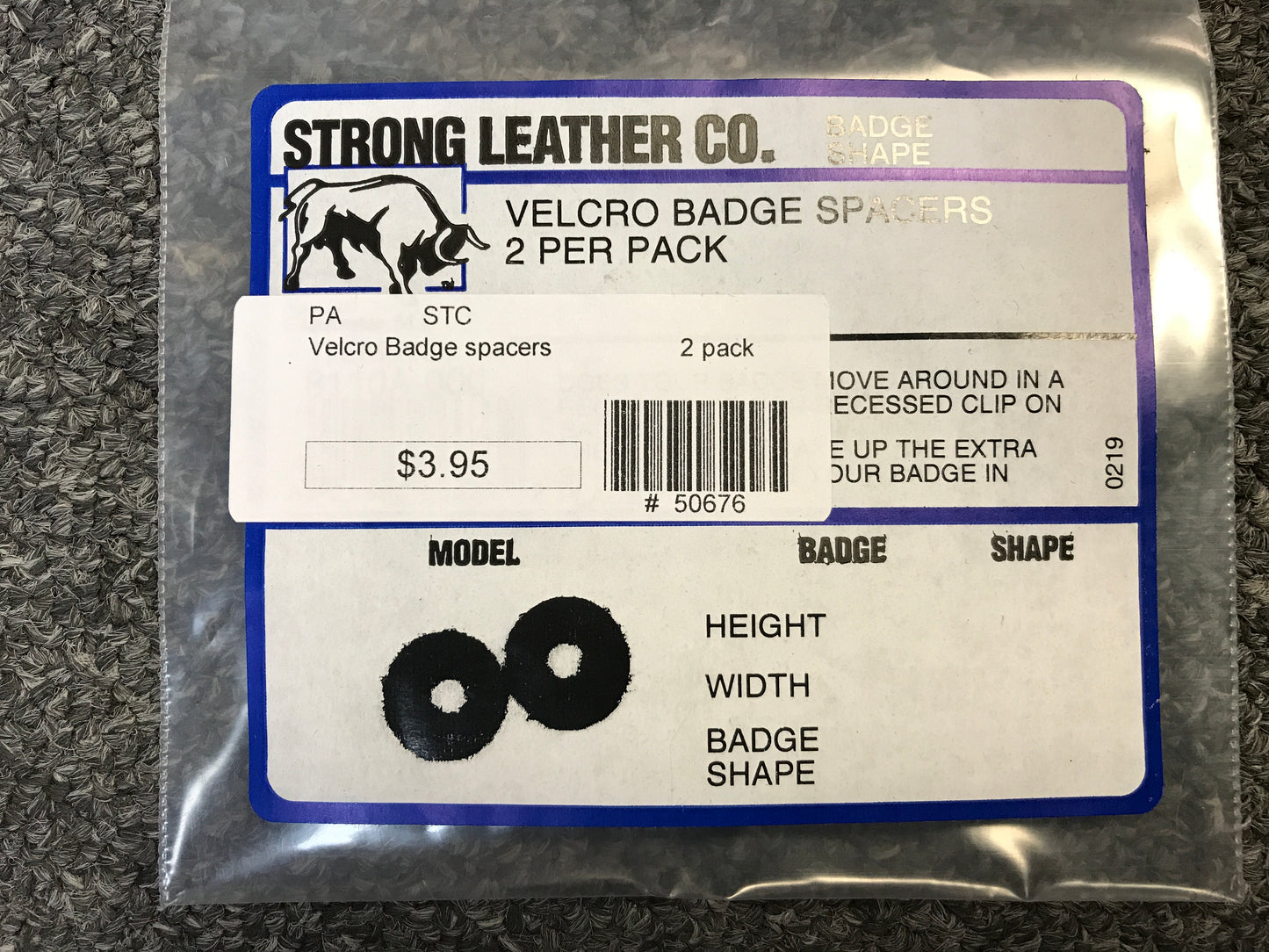 Velcro Badge Spacers - 2 Pc