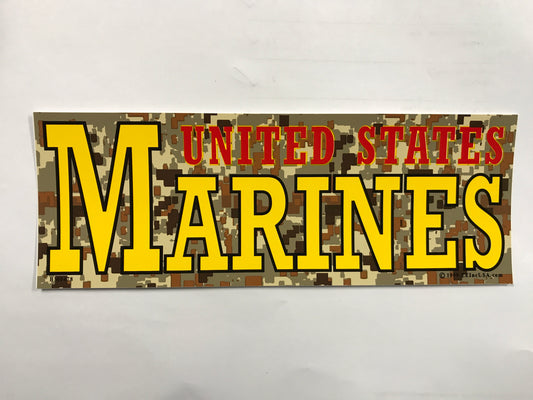 U.S. Marines Camo Bumper Sticker