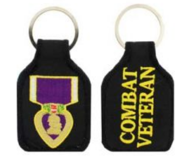 Purple Heart Keychain   Combat Veteran