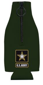 Army Star Koozie w Zipper