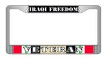Iraqi Freedom Veteran License Plate Frame