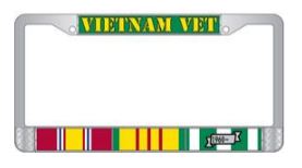 Vietnam Veteran Ribbons License Plate Frame