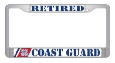 Retired Coast Guard License Plate Frame