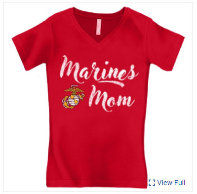 Marine Mom V-Neck Shirt
