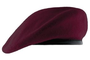Maroon Beret w/Leather Band