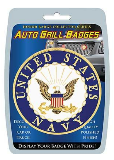 US Navy Auto Grill Badge