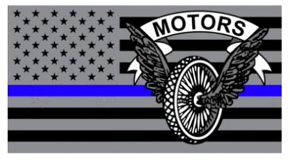 Police Motors US Flag Thin Blue Line Sticker