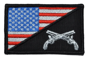 US Flag w Military Police Logo Velcro Patch