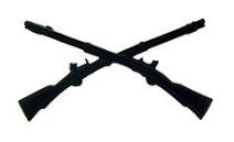 Army Infantry Crossed Rifles - Black