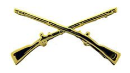 Army Infantry Crossed Rifles - Gold