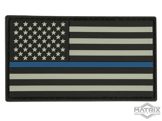 Thin Blue Line US Flag Patch, Glow in the Dark