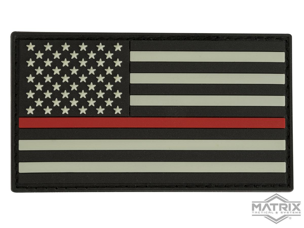 Thin Red Line US Flag Patch, Glow in the Dark