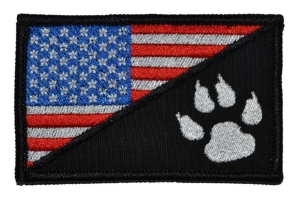 US Flag/K9 Paw Velcro Patch