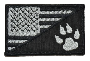 US Flag/K9 Paw Velcro Patch