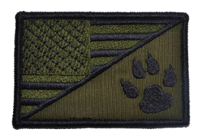 US Flag/K9 Paw Velcro Patch