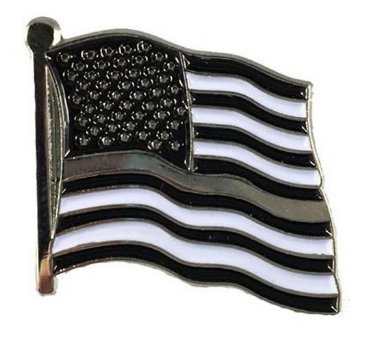 Thin Silver Line US Flag Pin