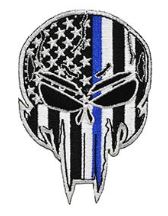 Thin Blue Line Skull Patch