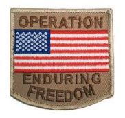 Operation Enduring Freedom with US Flag Patch