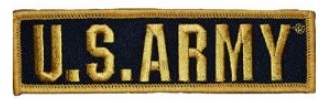 U.S. Army Name Tape w Gold Border