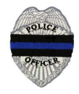 Police Badge w Blue Line Band Patch