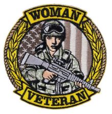 Women Veteran Soldier w Gun Patch - VELCRO