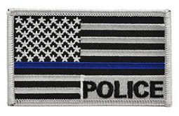 Thin Blue Line Police US Flag Patch