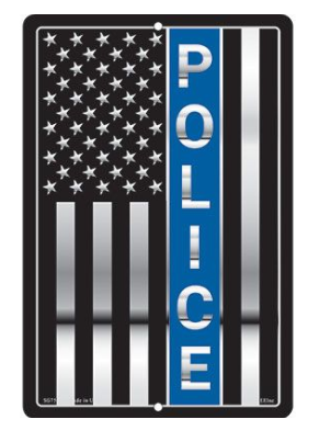 Police US Blue Line Sign