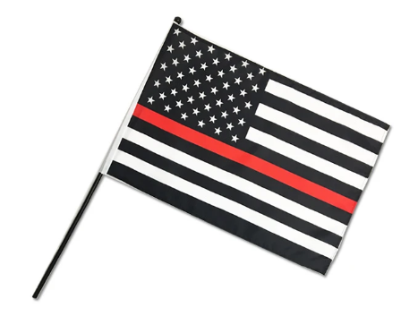 Thin Red Line US Stick Flag 12" x 18"