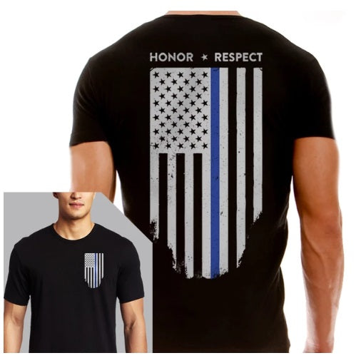 Thin Blue Line Honor Respect T-Shirt